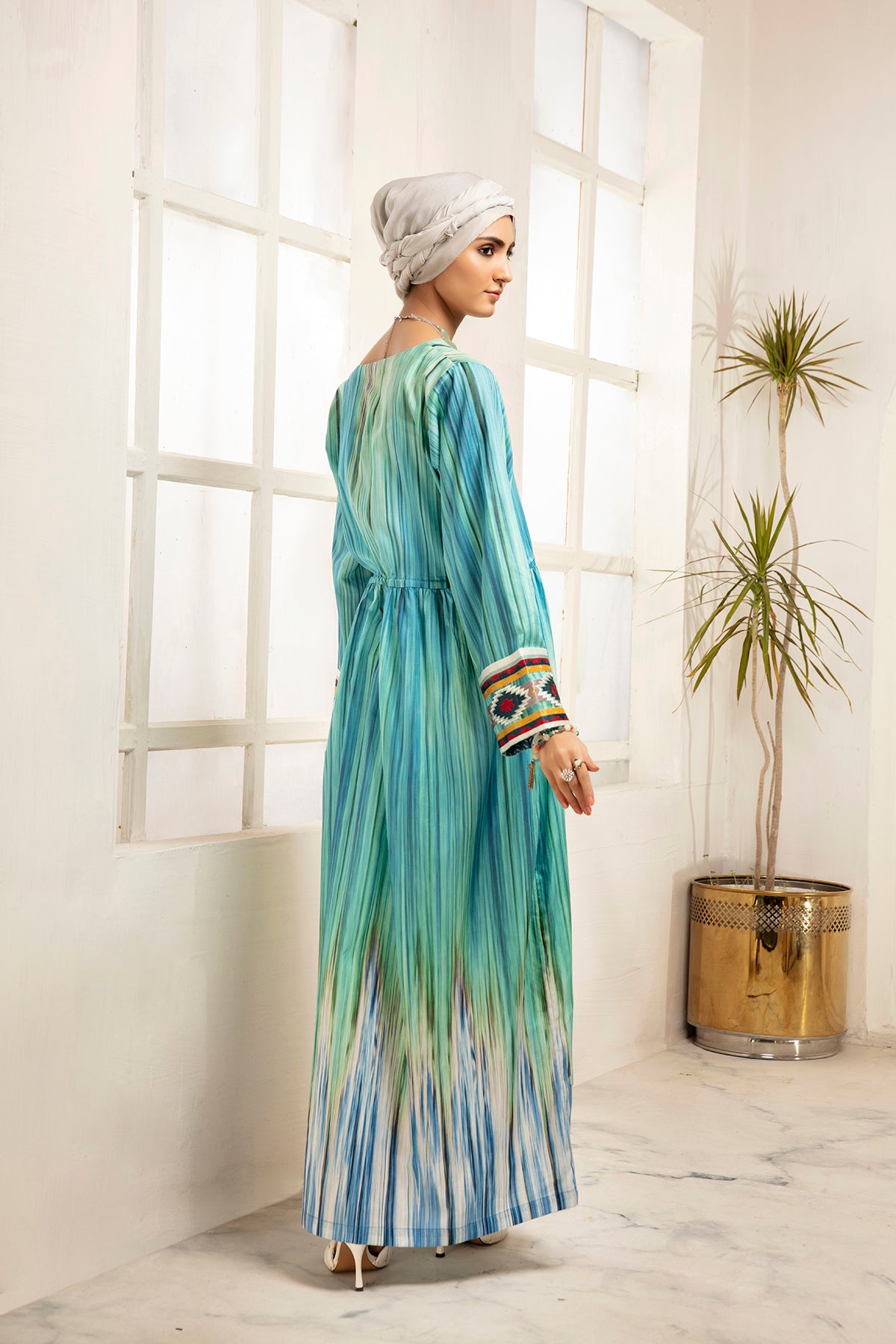 DS21-11-Embroidered Digital Cambric Stitched Fustaan-1PC