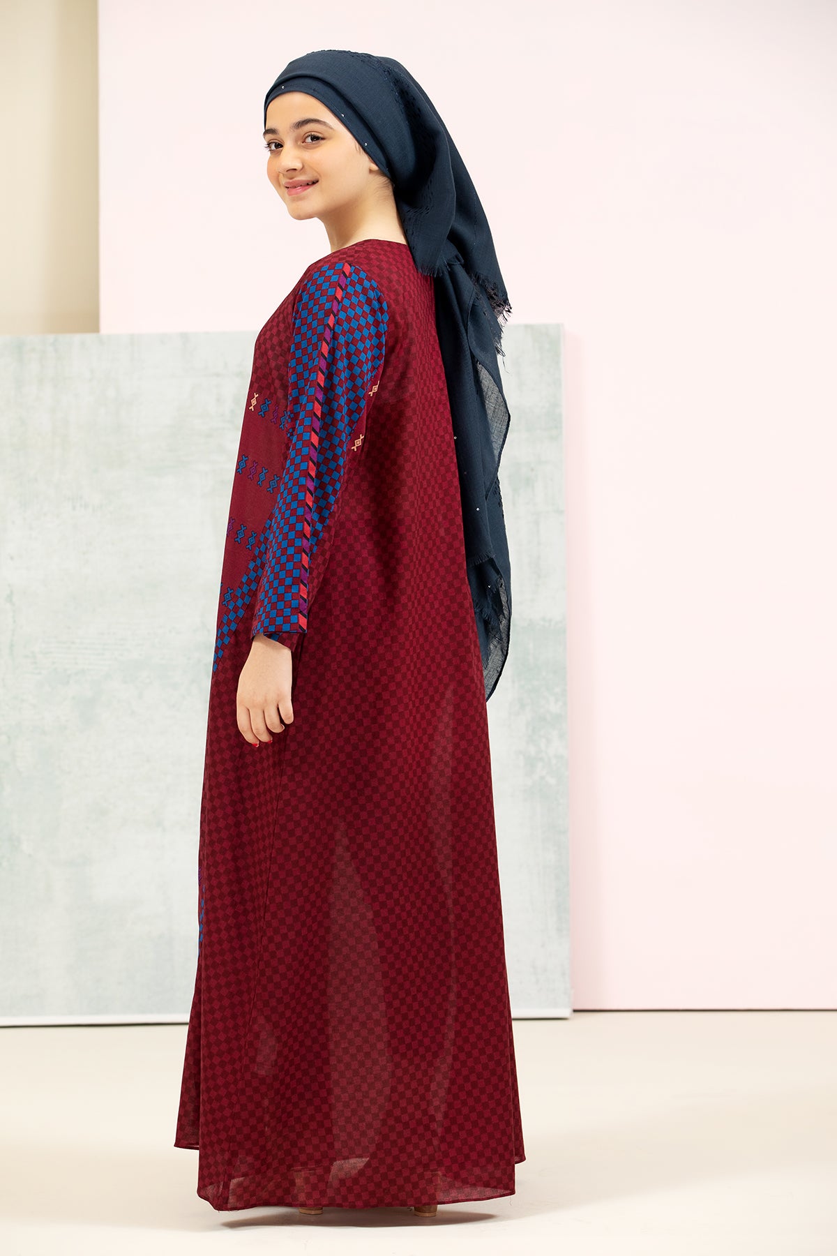 DS21-125-Printed Lawn Kids Fustaan