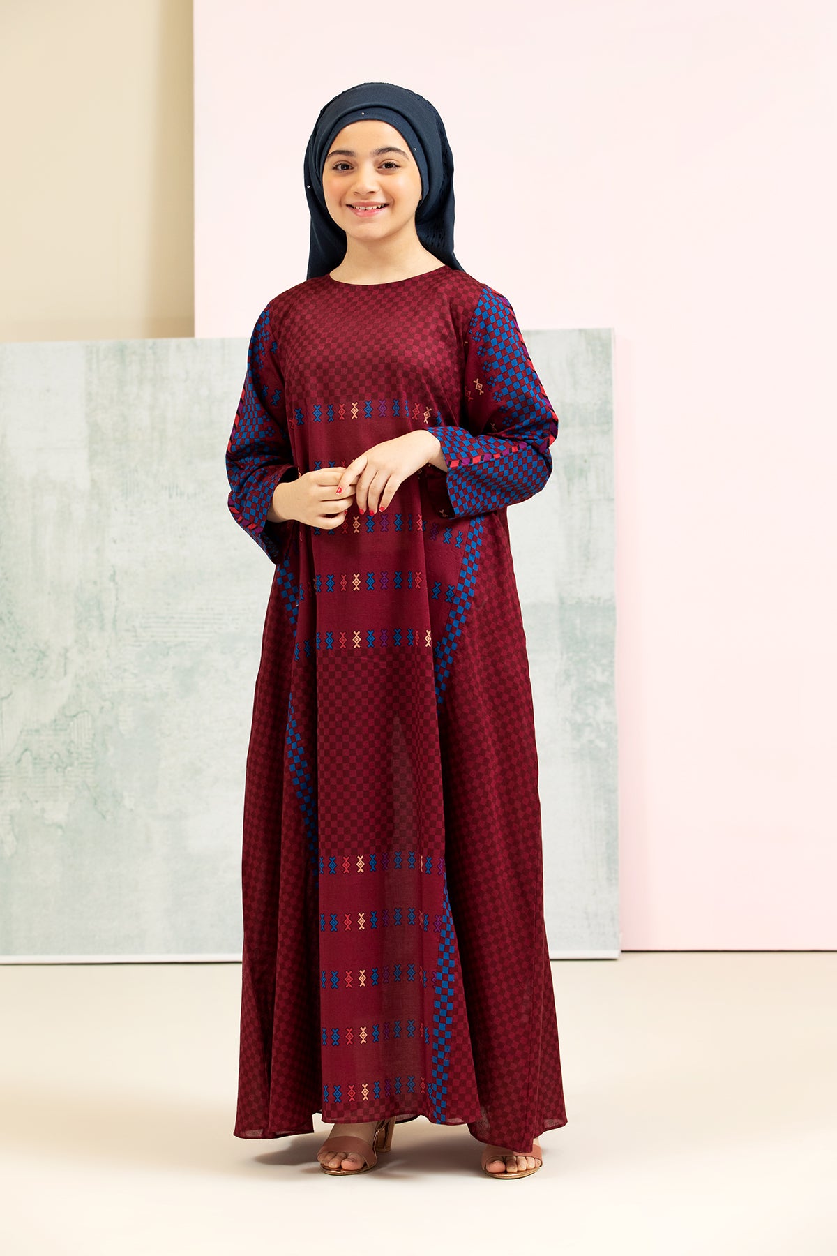 DS21-125-Printed Lawn Kids Fustaan