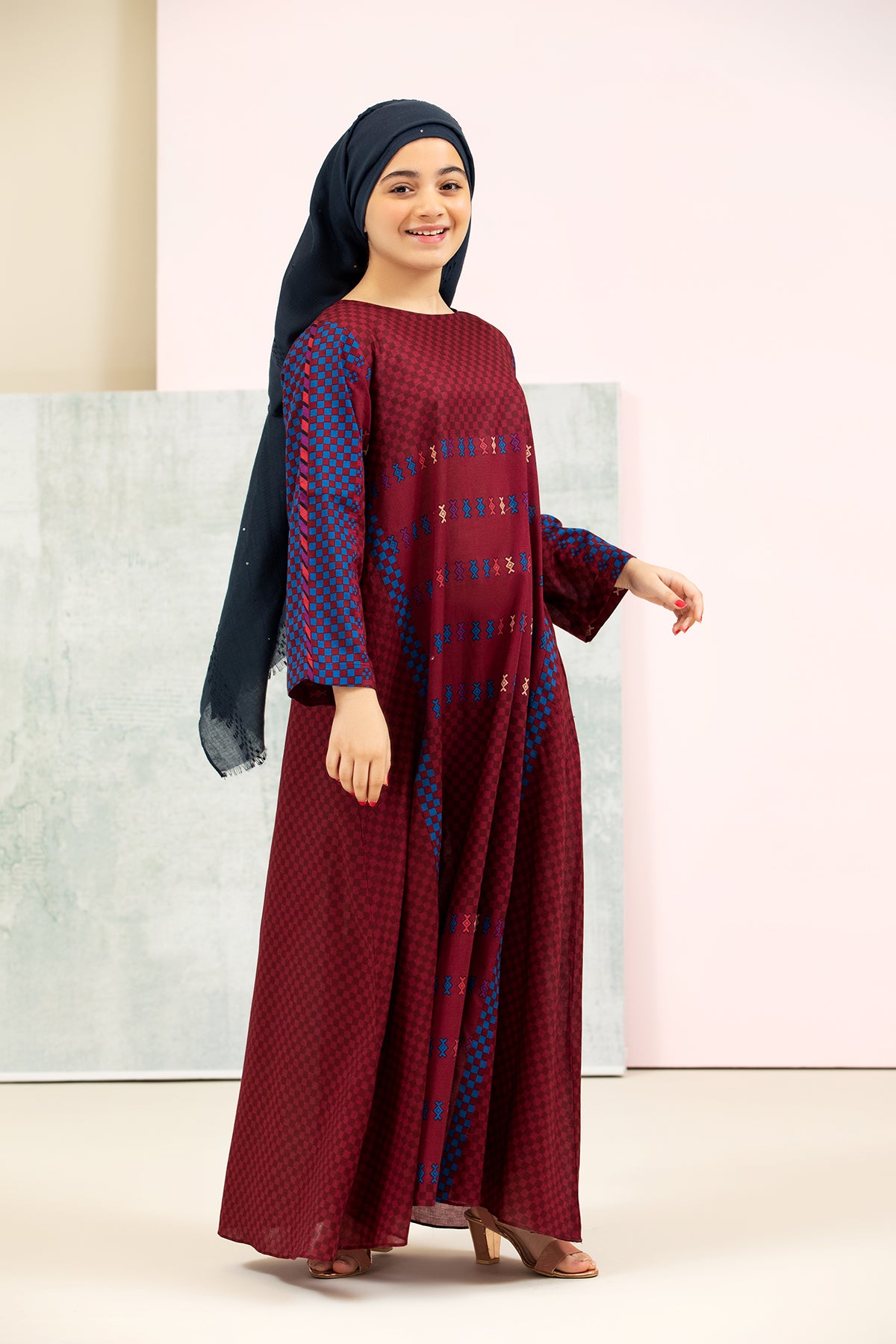 DS21-125-Printed Lawn Kids Fustaan