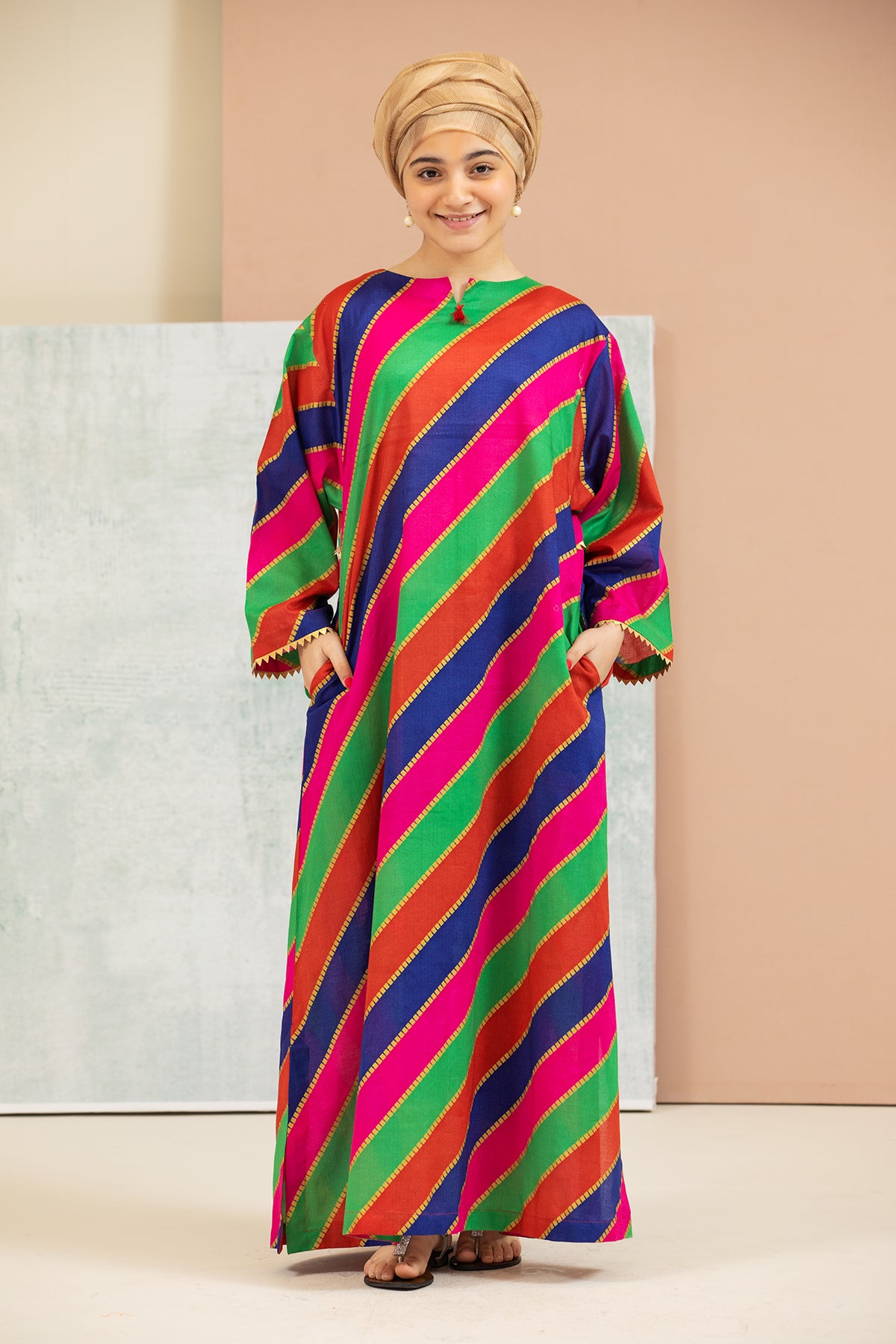 DS21-128-Printed Lawn Kids Fustaan