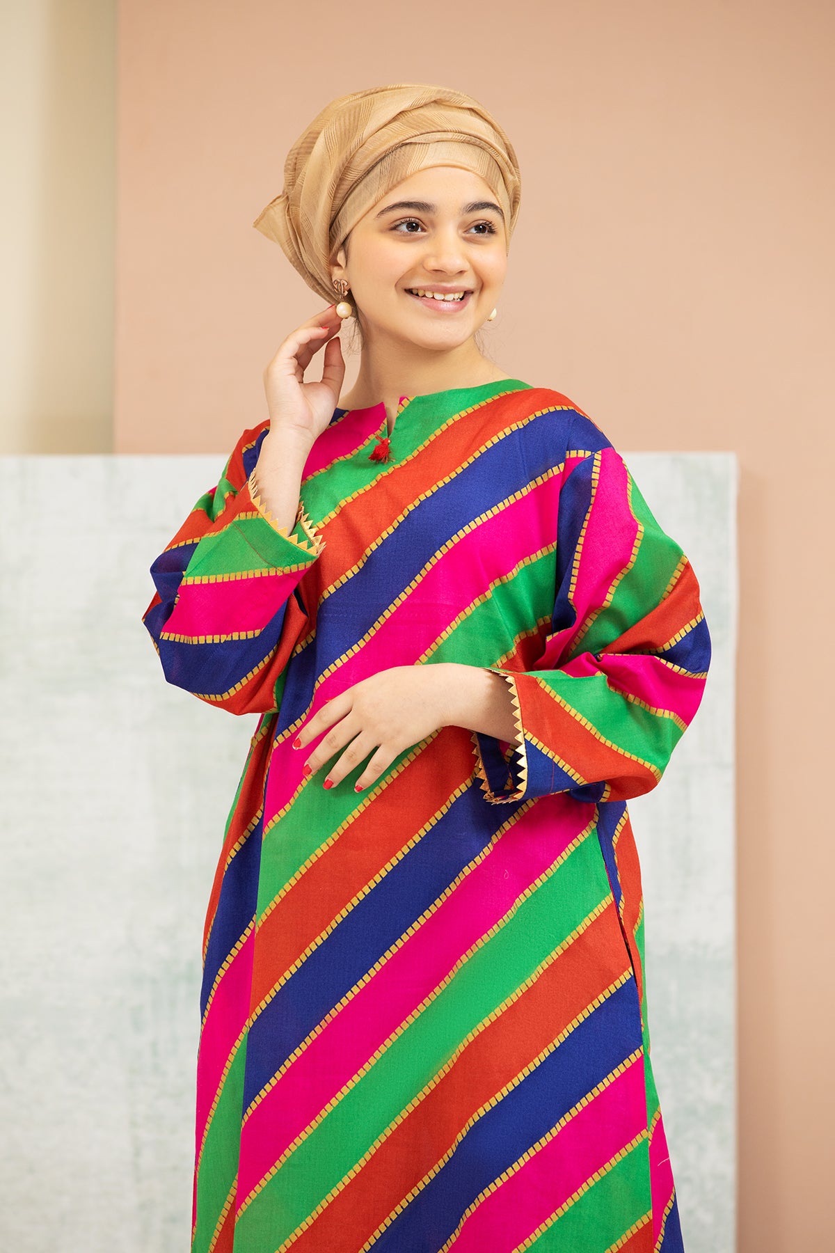 DS21-128-Printed Lawn Kids Fustaan