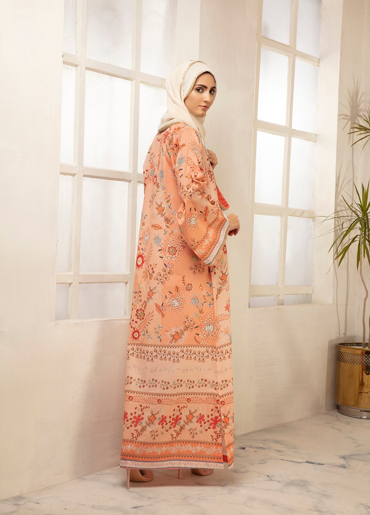 DS21-12-Digital Cambric Stitched Fustaan-1PC