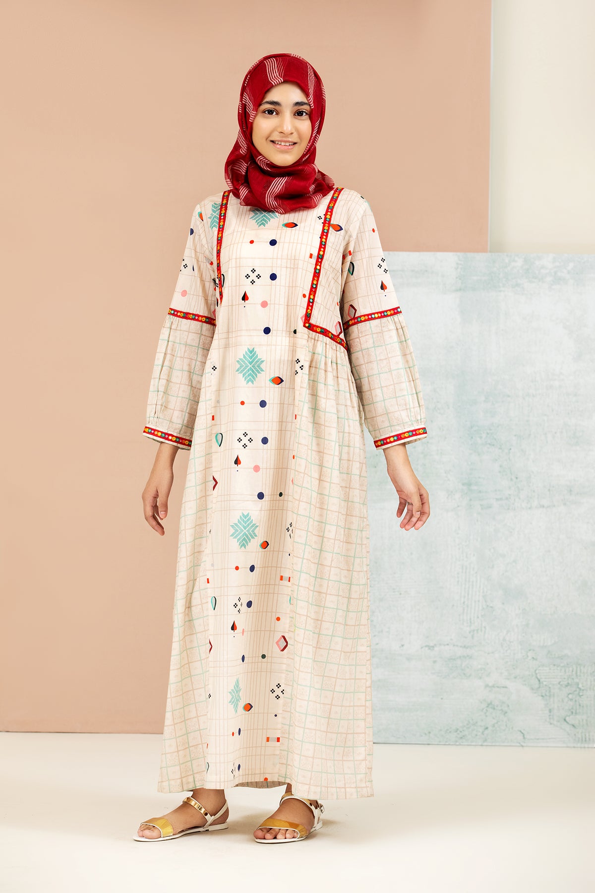 DS21-130-Printed Lawn Fustaan