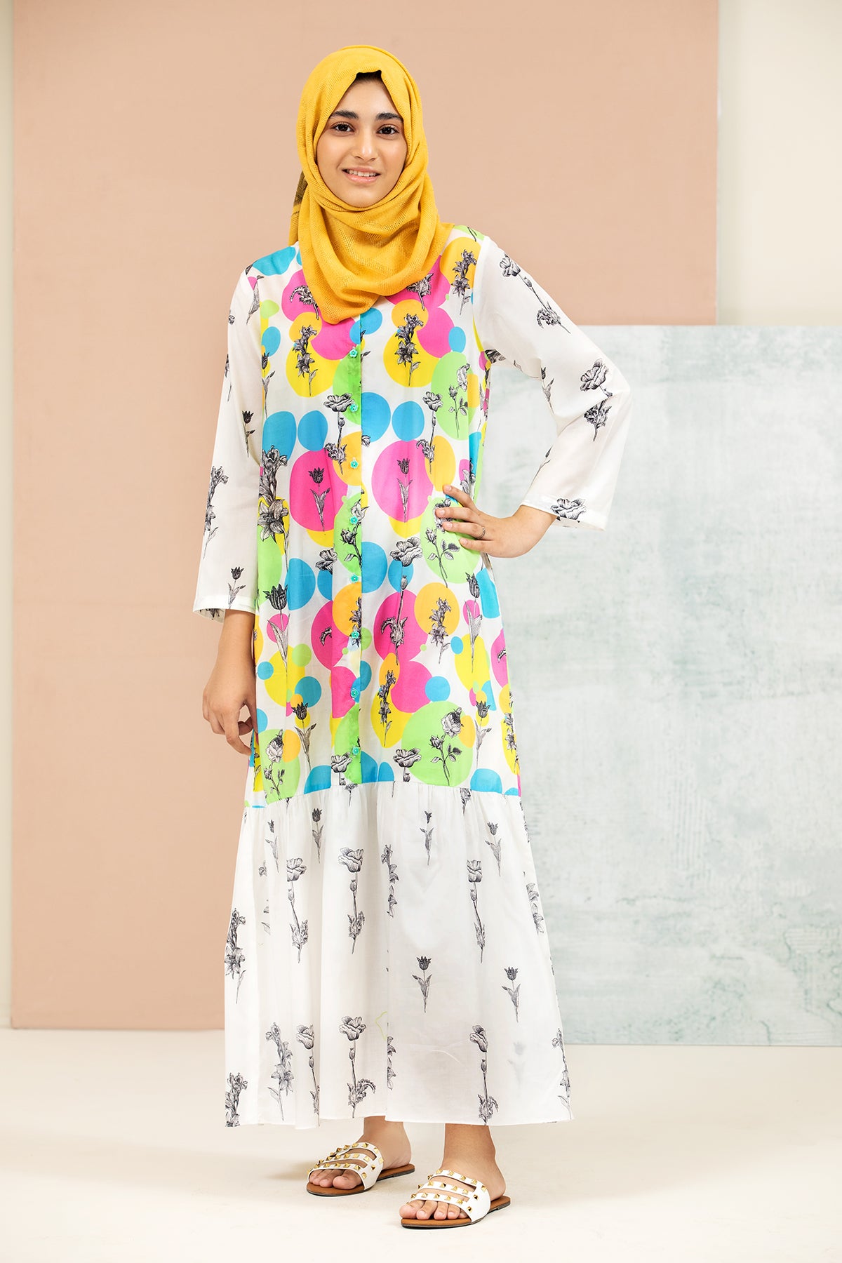 DS21-132 Mix & Match Printed Lawn Kids Fustaan