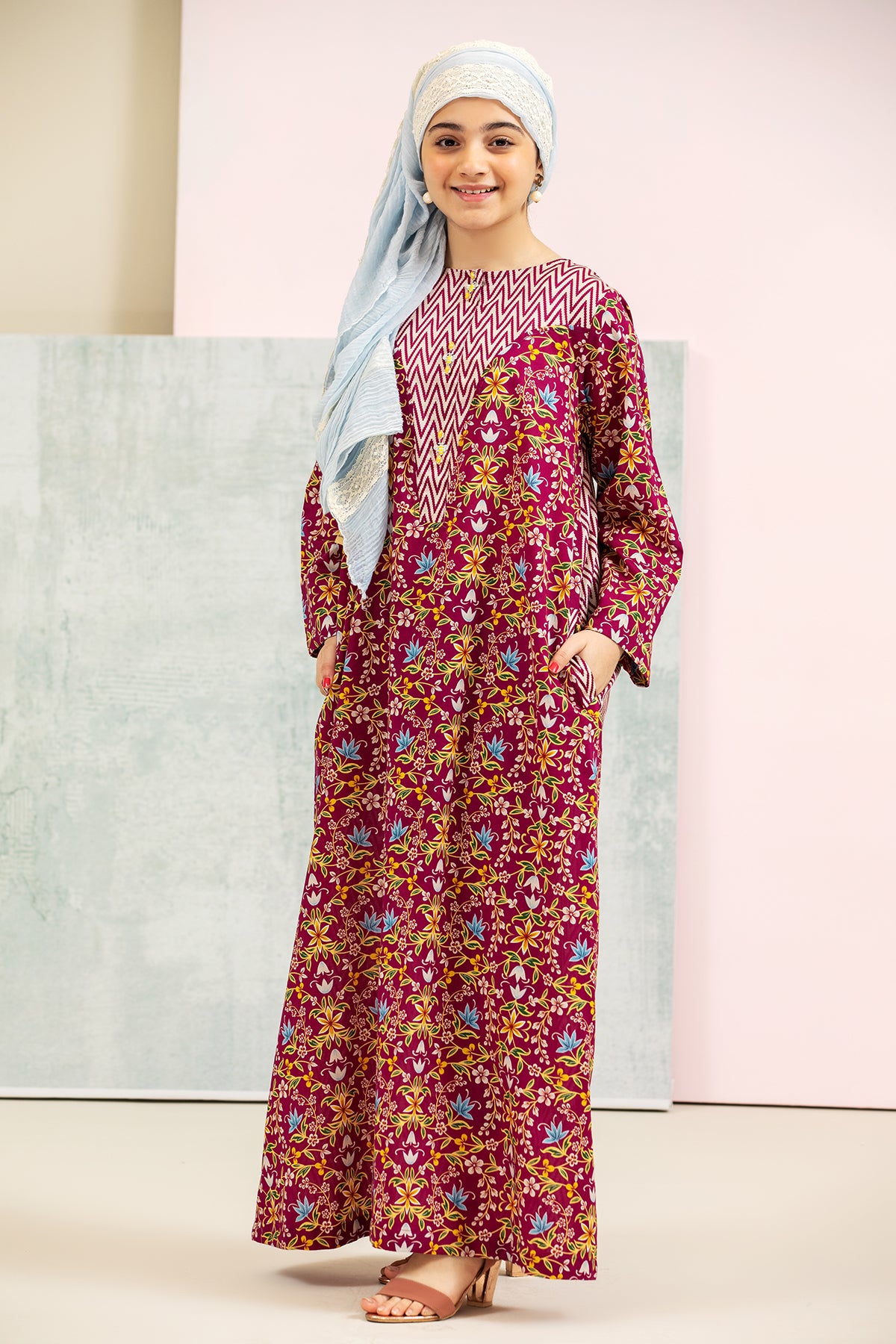 DS21-134-Printed Lawn Fustaan