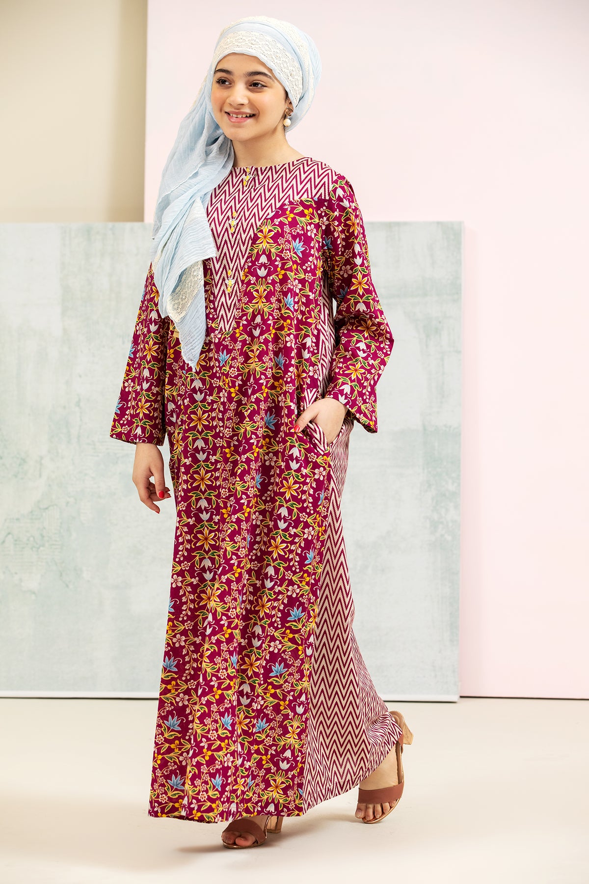 DS21-134-Printed Lawn Fustaan