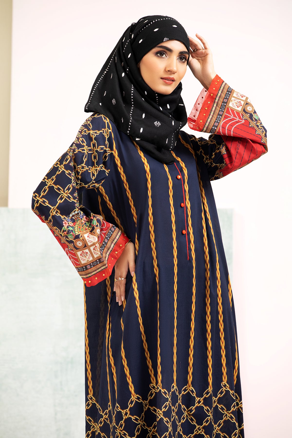 DS21-136 Printed Lawn Fustaan