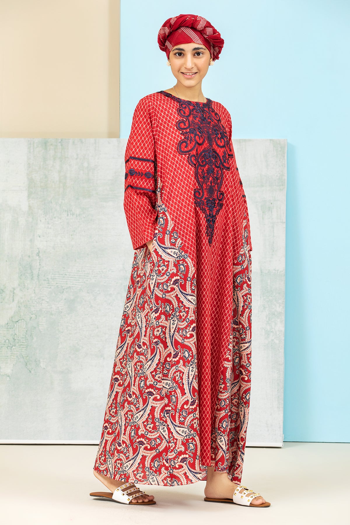 DS21-151 Mix & Match Printed Lawn Kids Fustaan