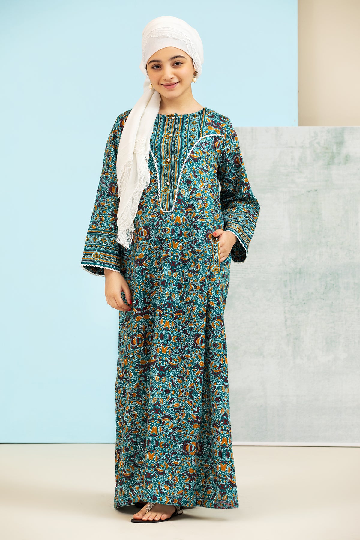 DS21-156-Printed Lawn Kids Fustaan