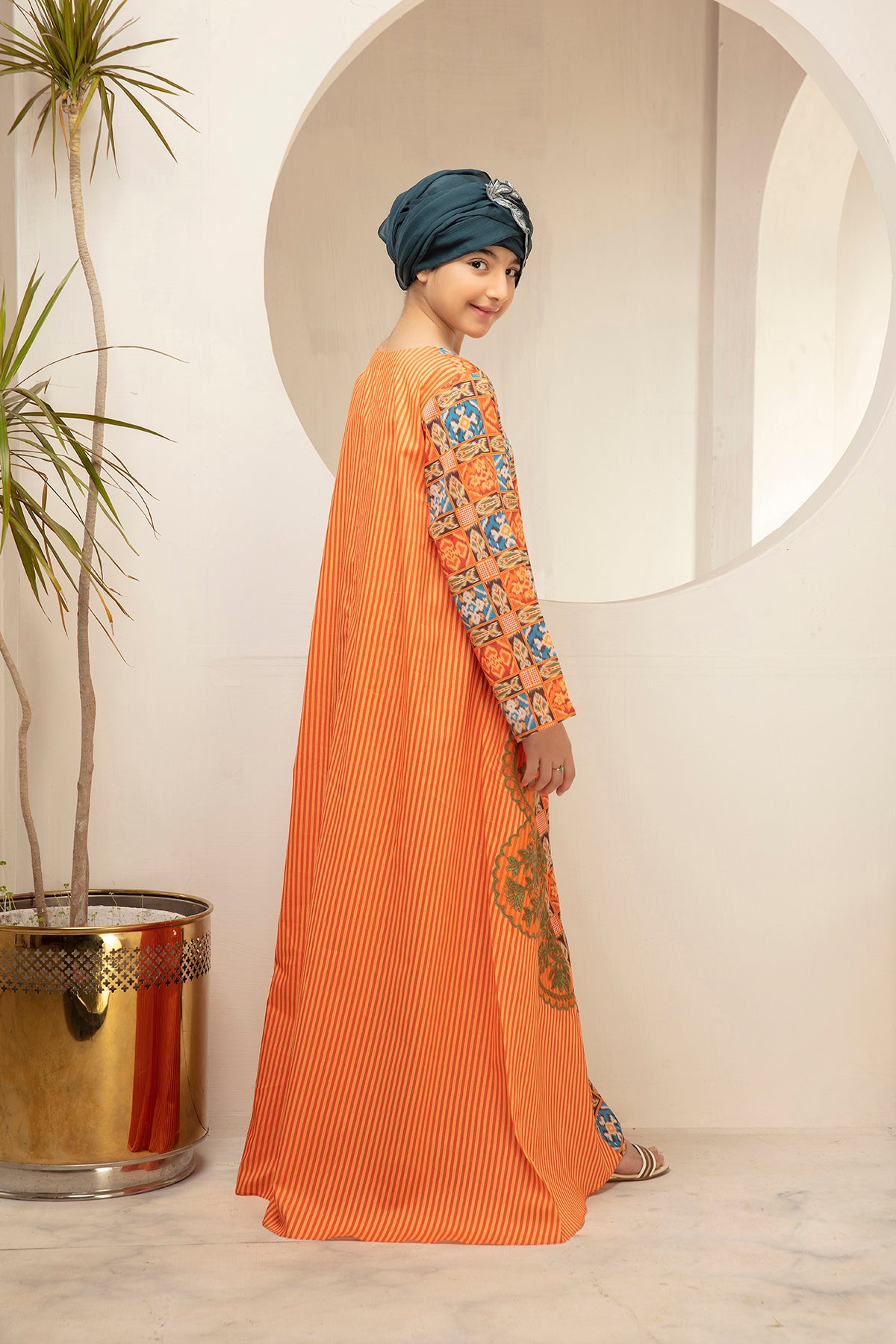 DS21-25-Digital Cambric Embroidered Stitched Fustaan-1PC