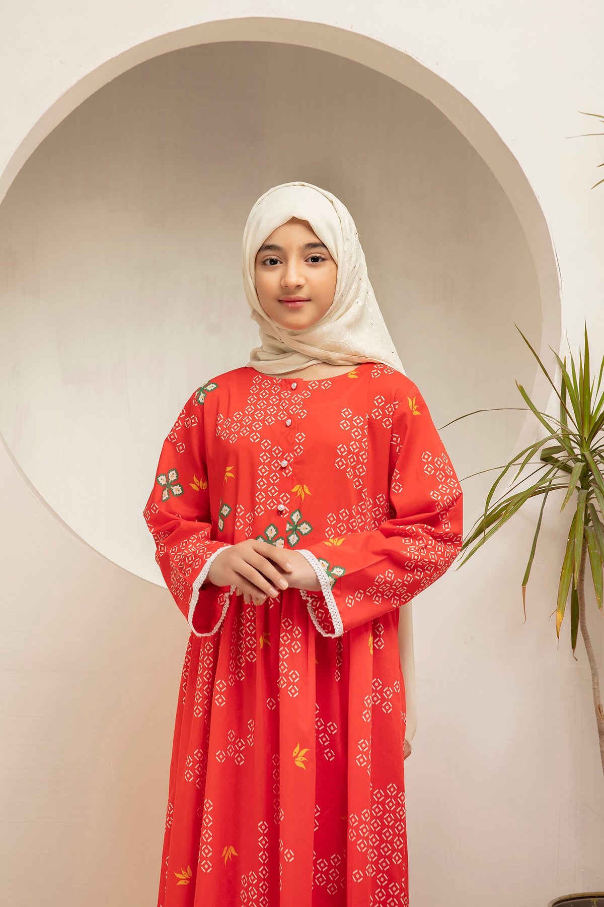 DS21-28-Digital Cambric Stitched Fustaan-1PC