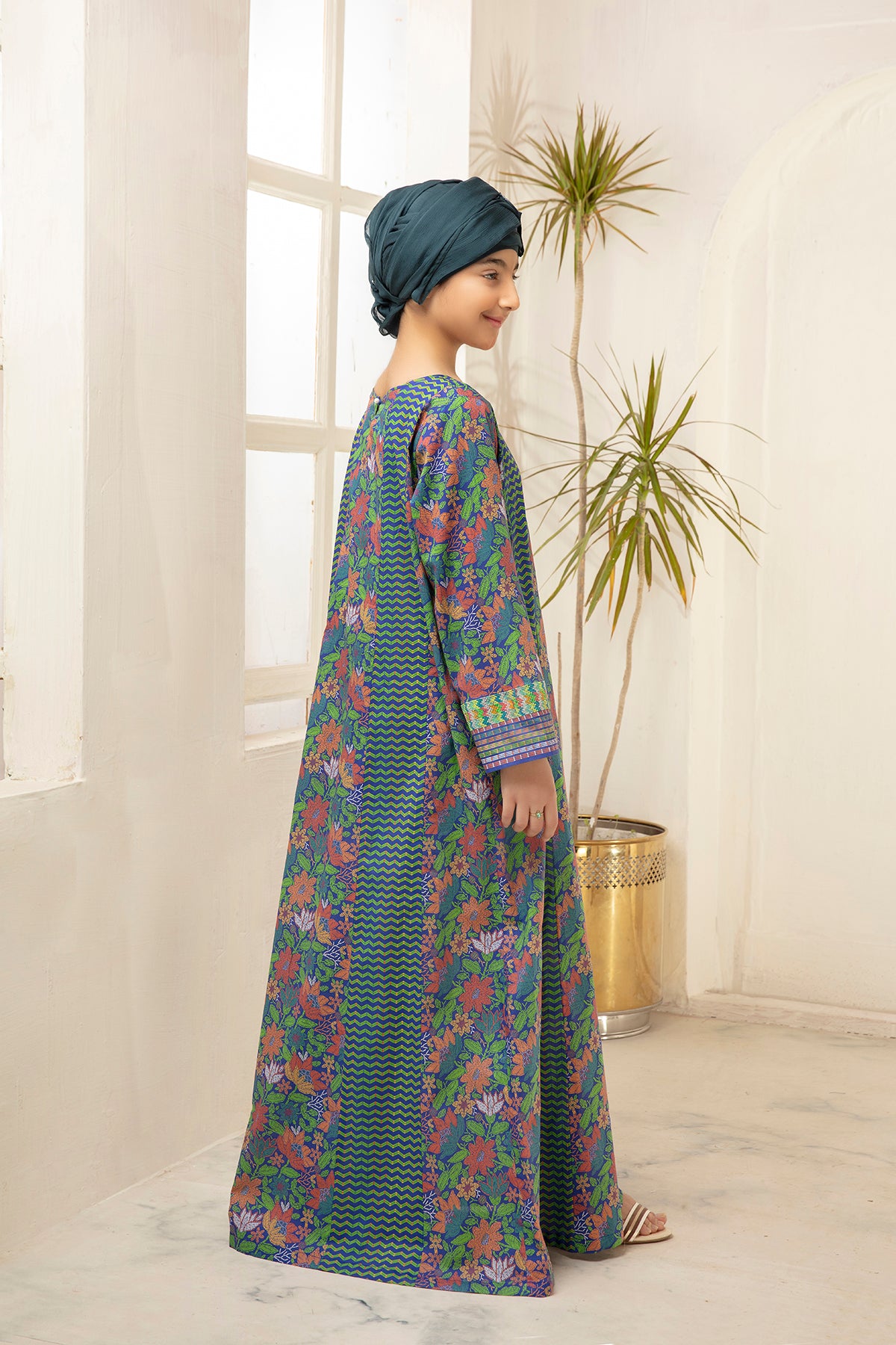 DS21-32-Digital Cambric Paneled Stitched Fustaan-1PC