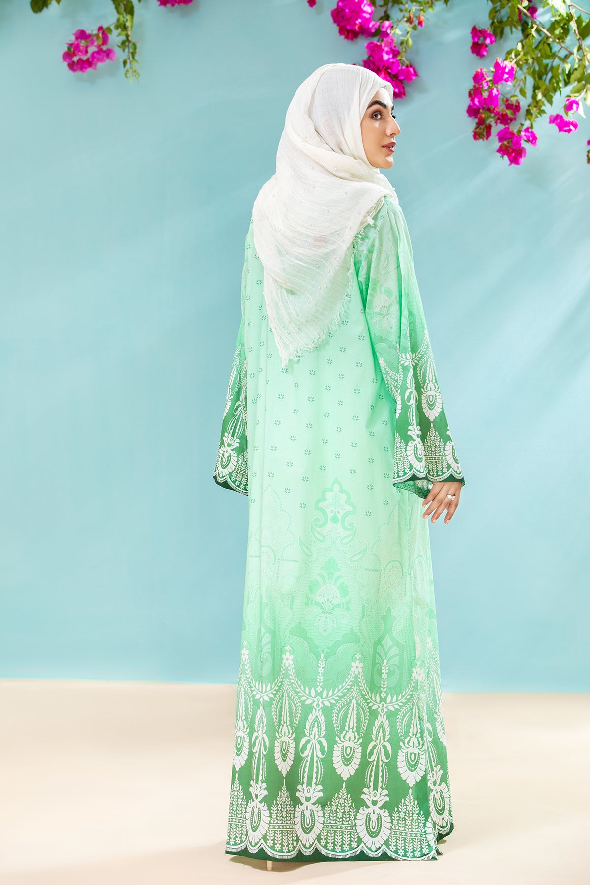 DS21-51 Stylized Printed Lawn Fustaan