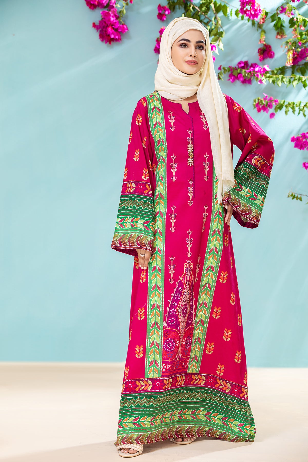 DS21-53 Stylized Printed Lawn Fustaan