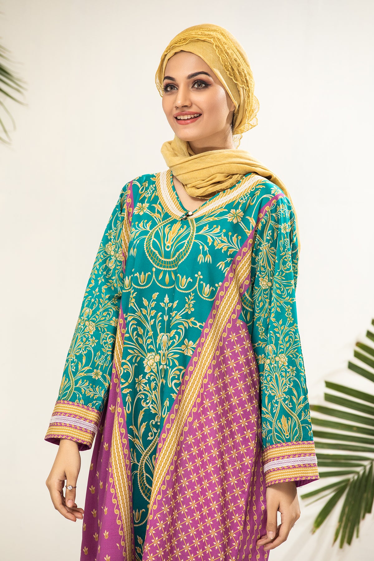 DS21-54-Printed Lawn Fustaan