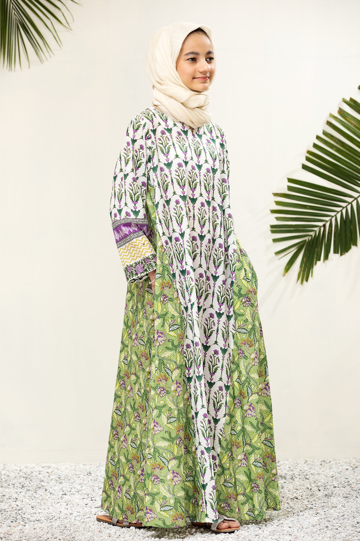 DS21-59/KIDS Back Forward Printed Lawn Fustaan