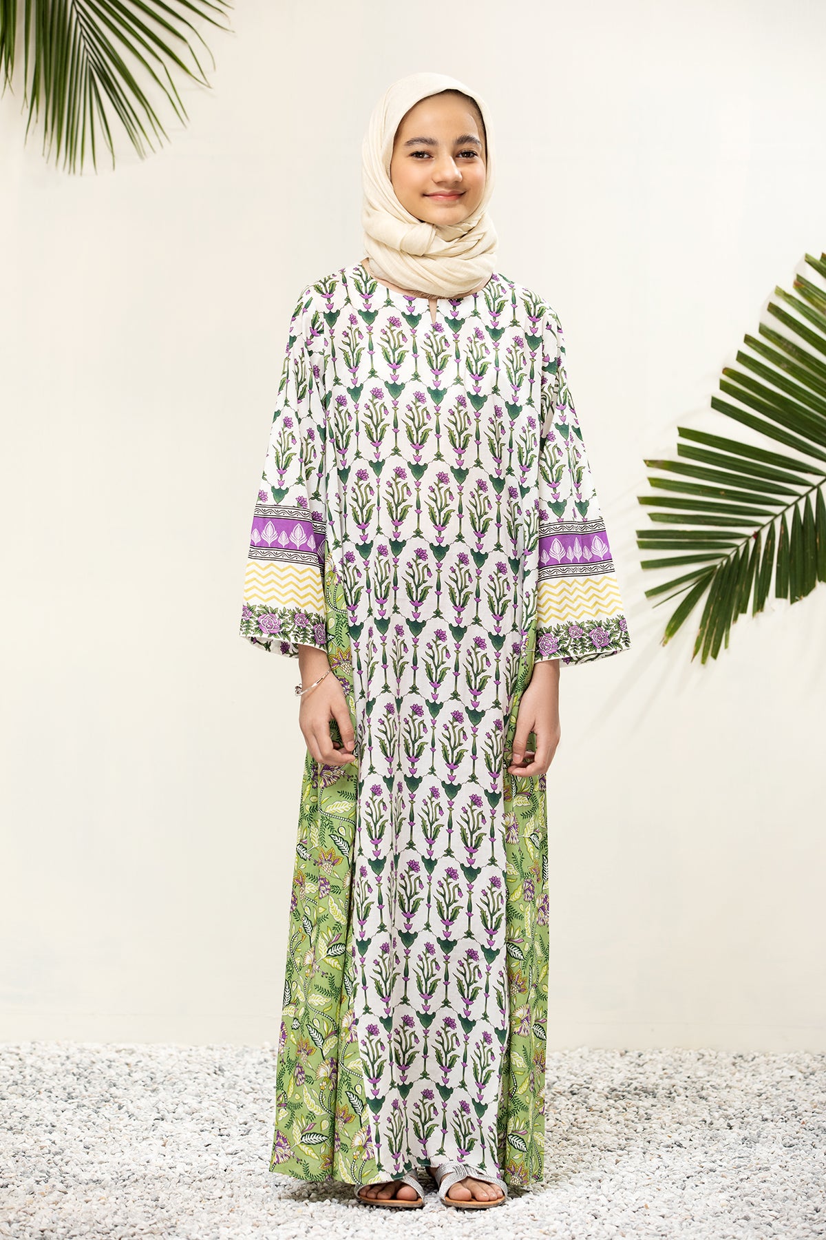 DS21-59/KIDS Back Forward Printed Lawn Fustaan