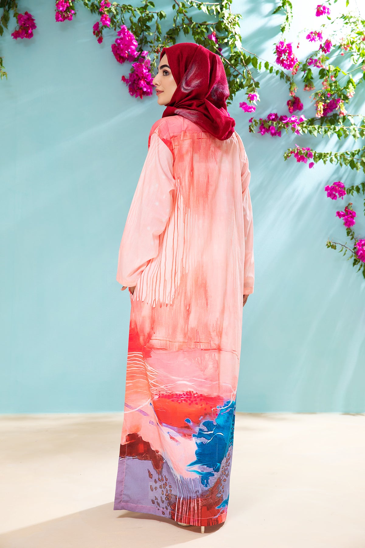 DS21-63 Printed Embroidered Lawn Fustaan