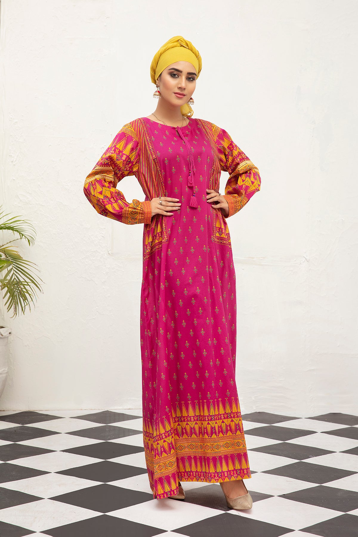 DS21-93-Digital Lawn Stitched Fustaan  1PC