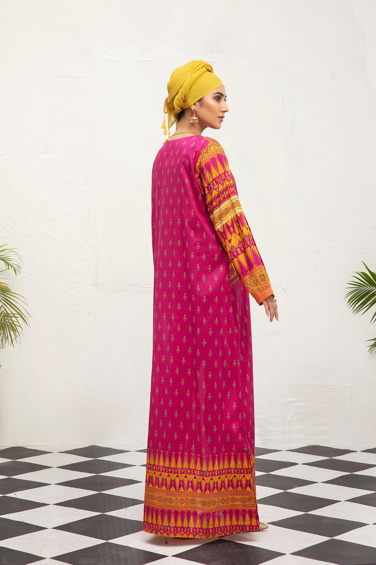 DS21-93-Digital Lawn Stitched Fustaan  1PC