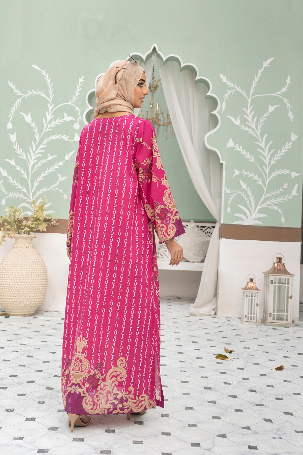 DS22-05-Printed Tassel Detailing Fustaan 1PC