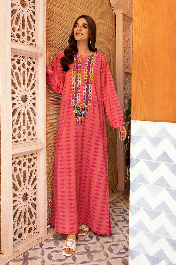 DS22-104-Round Neck Embroidered Fustaan 1PC