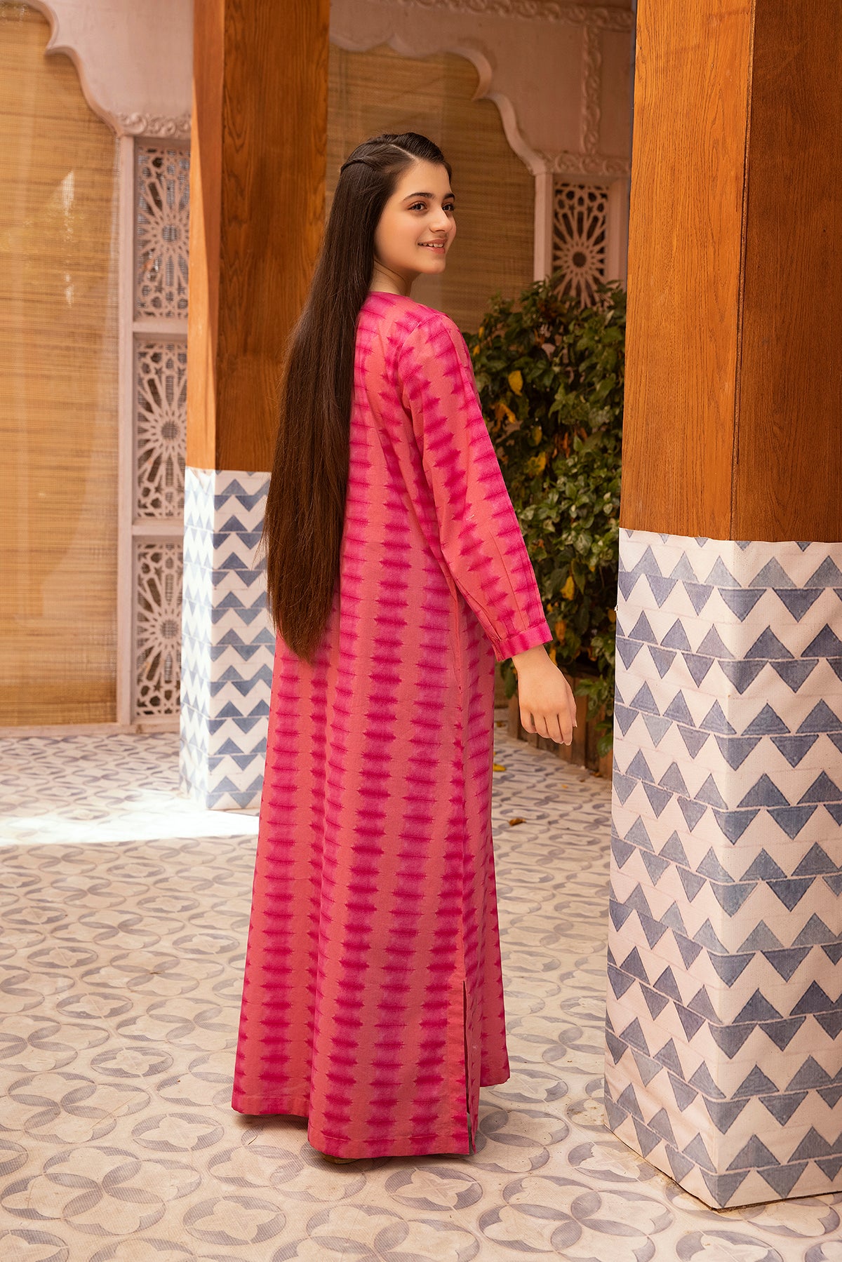DS22-105-Round Neck Embroidered Fustaan 1PC