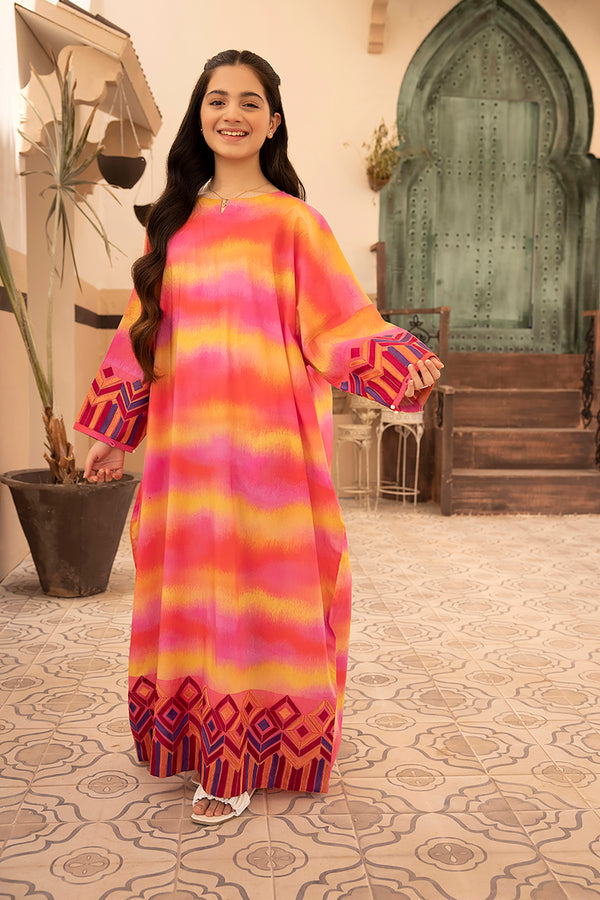 DS22-128-Printed Embroidered Fustaan 1PC