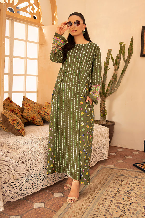DS22-134-Printed Paneled Fustaan 1PC