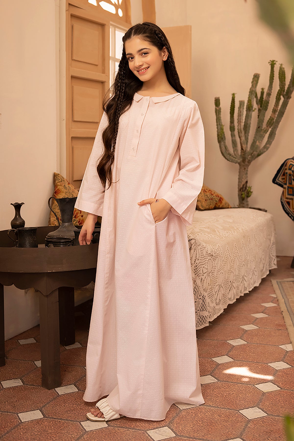 DS22-149-Collar Neck Printed Fustaan 1PC