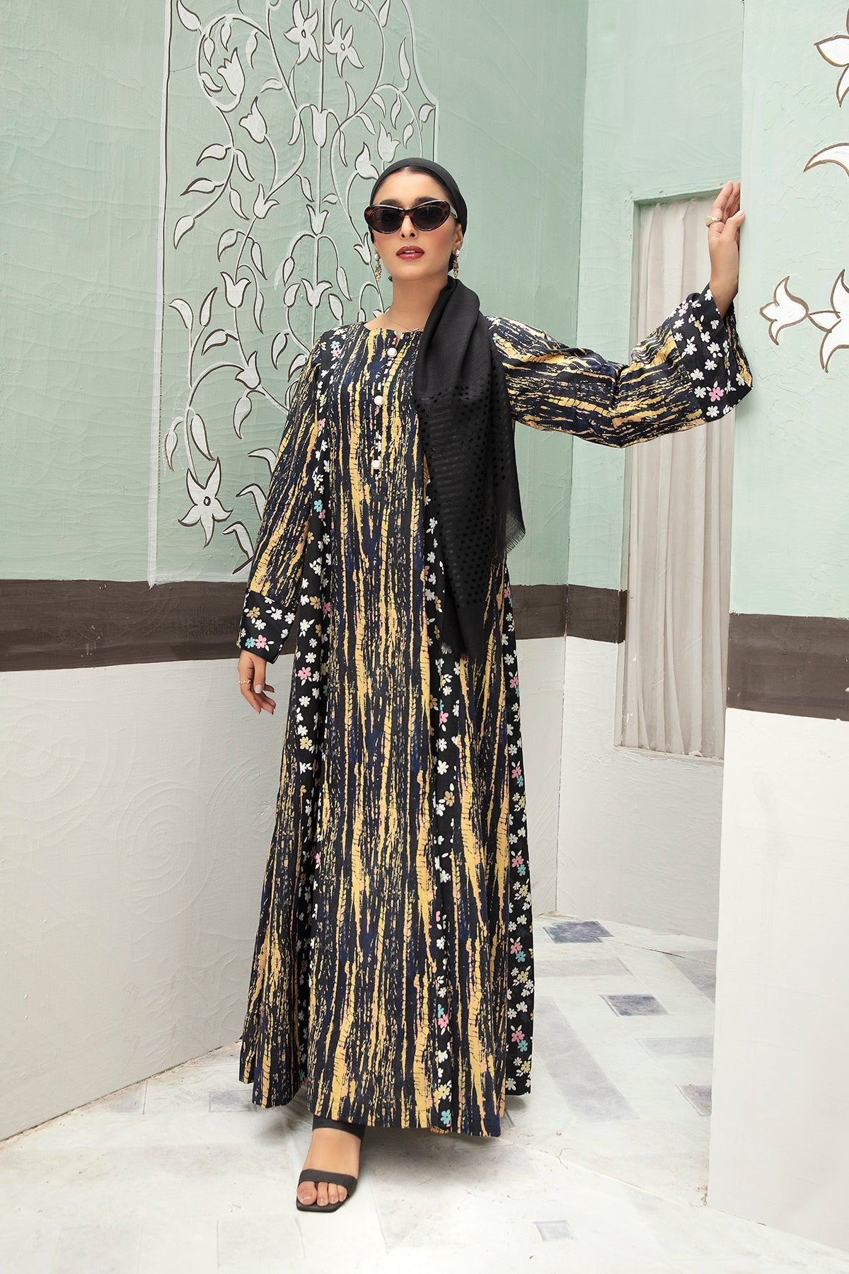 DS22-14-Printed Mix & Match Fustaan 1PC