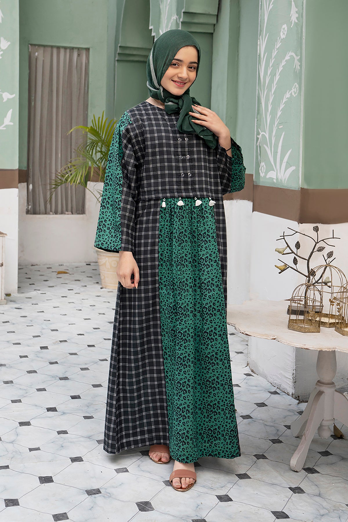 DS22-22-Printed Mix and Match Fustaan 1PC