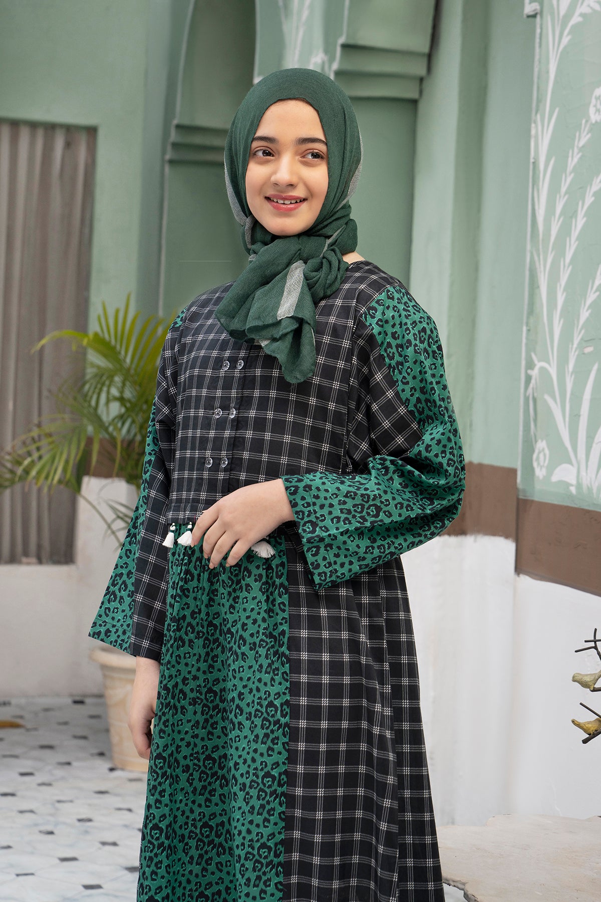 DS22-22-Printed Mix and Match Fustaan 1PC