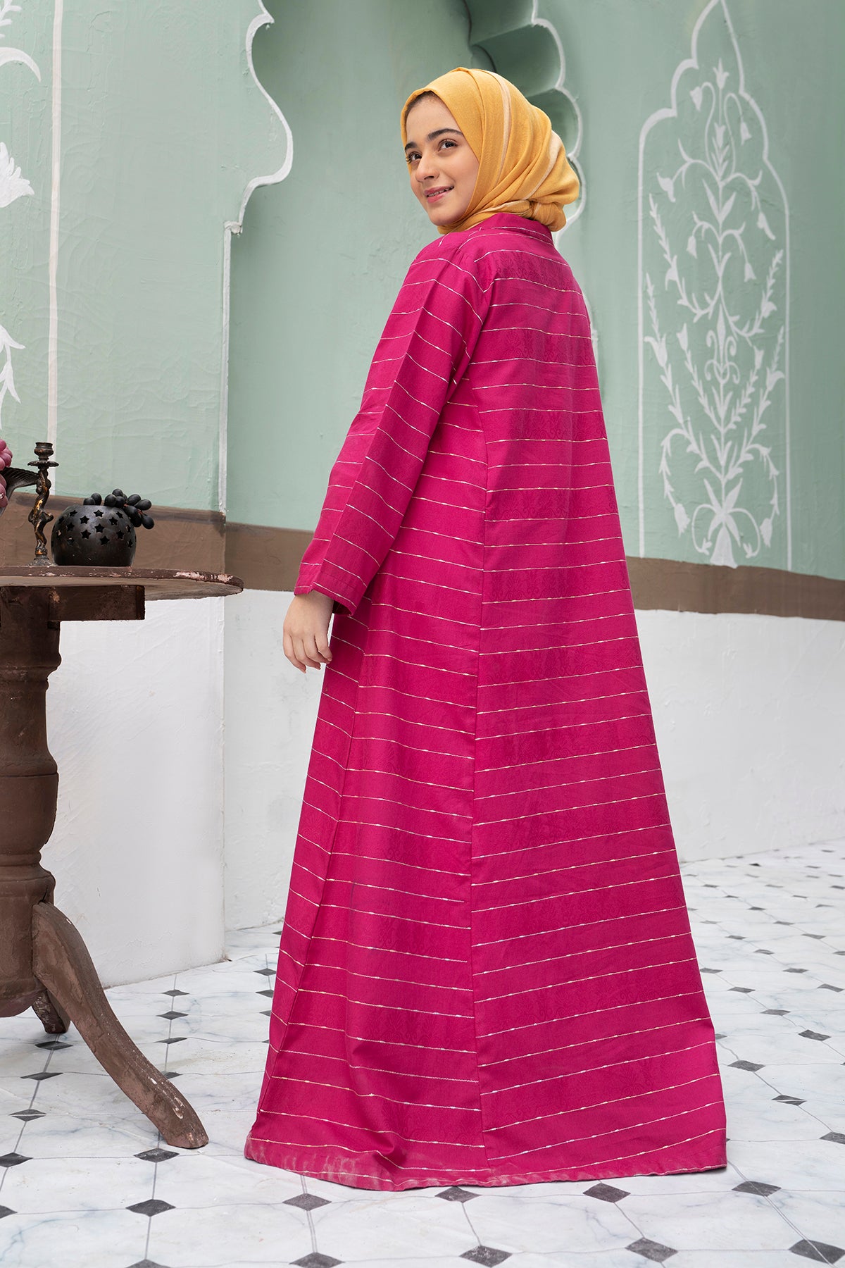 DS22-27-Printed Flared Fustaan 1PC