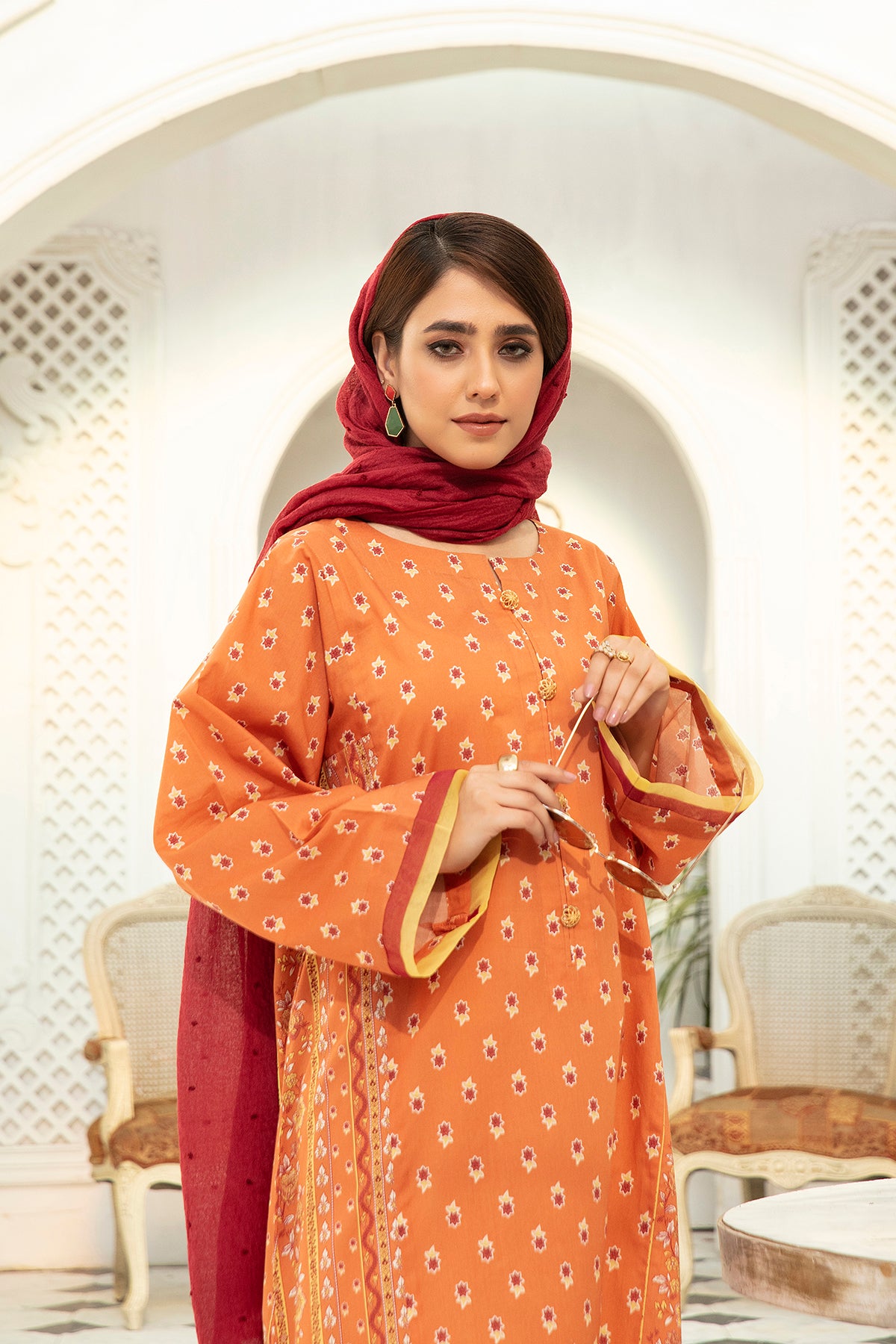 DS22-43-Printed Mix and Match Fustaan 1PC