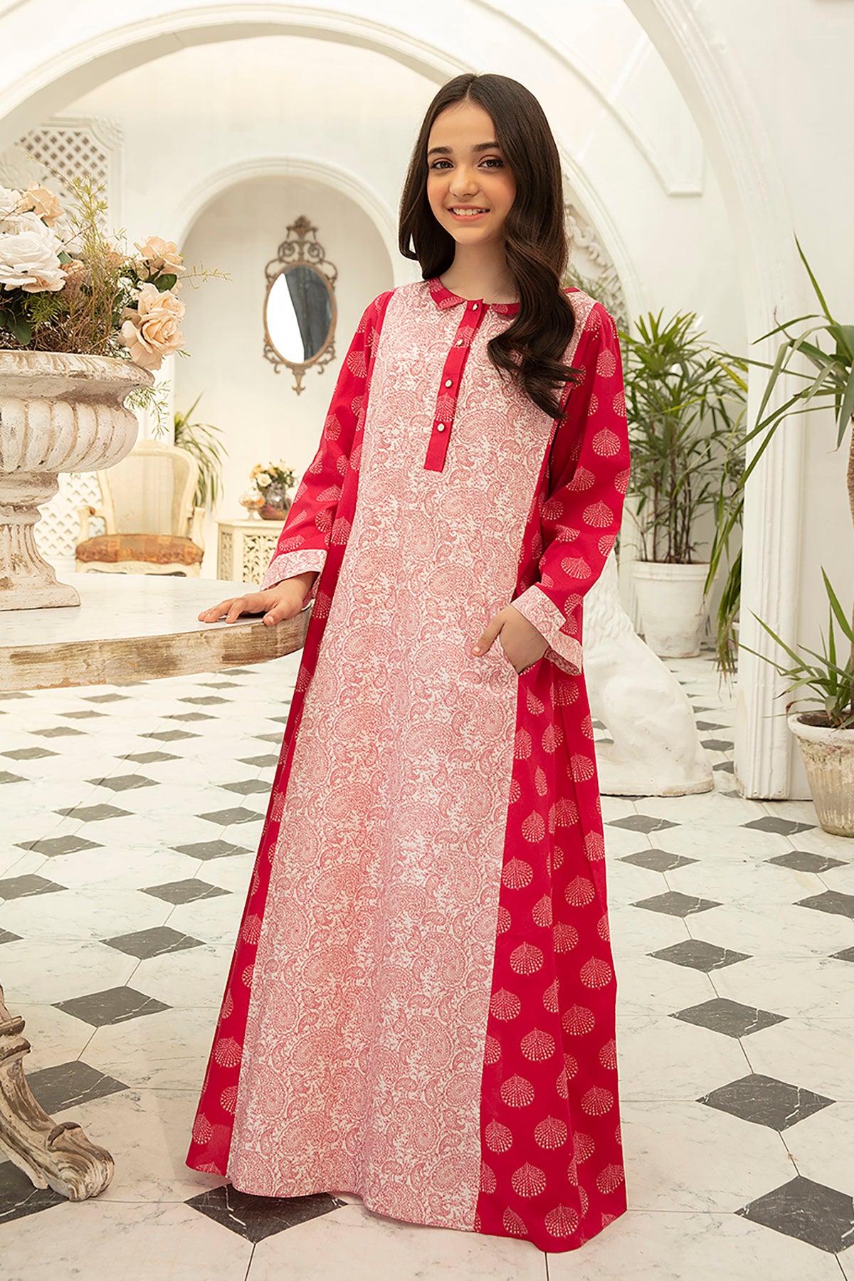 DS22-67-Printed Mix and Match Fustaan 1PC