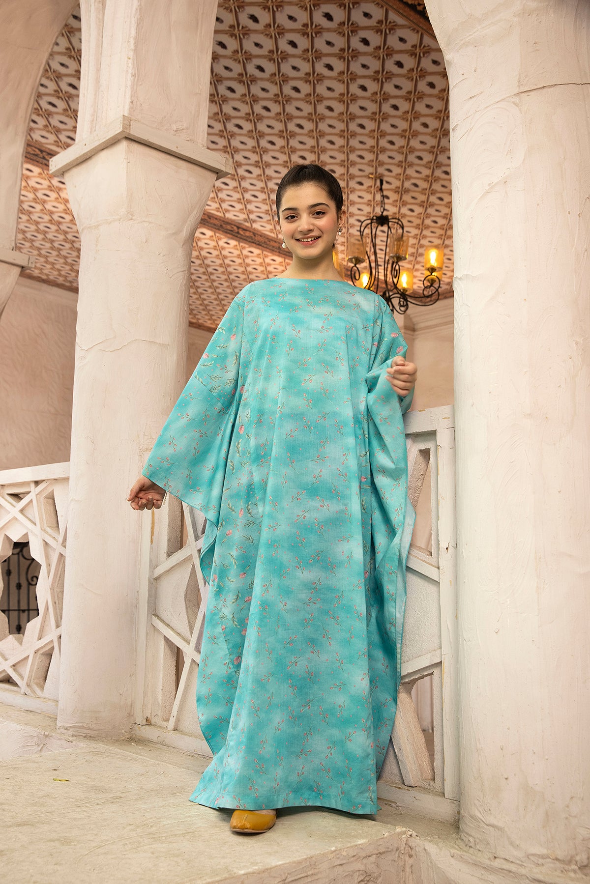 DS22-82- Printed Kaftan Fustaan 1PC