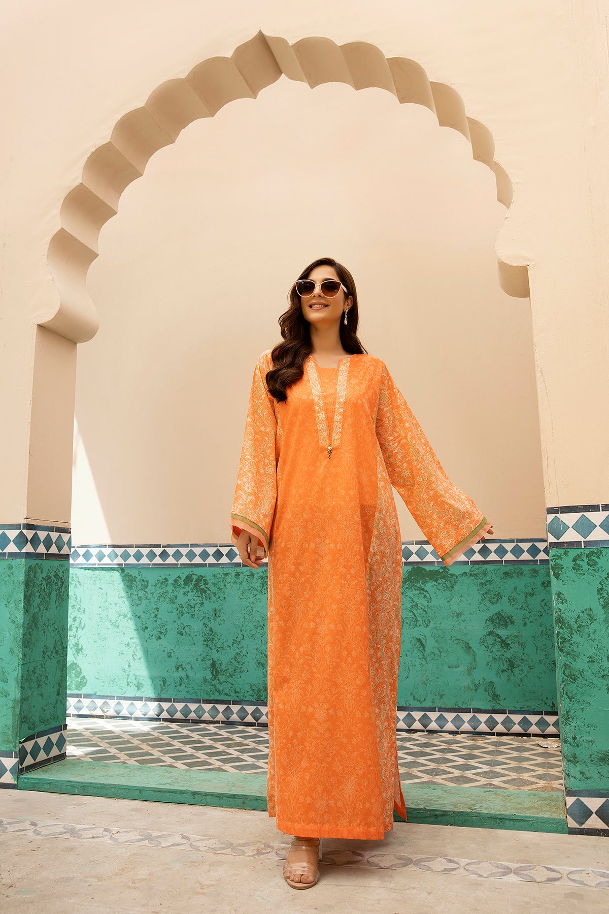 DS22-84-Printed Paneled Fustaan 1PC