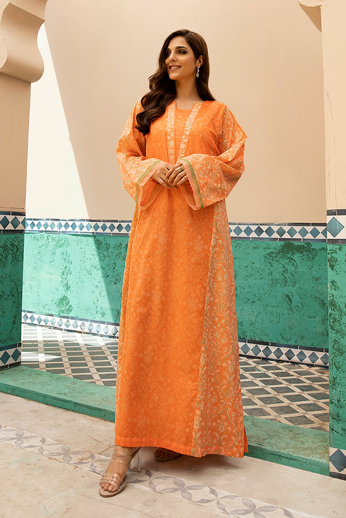 DS22-84-Printed Paneled Fustaan 1PC