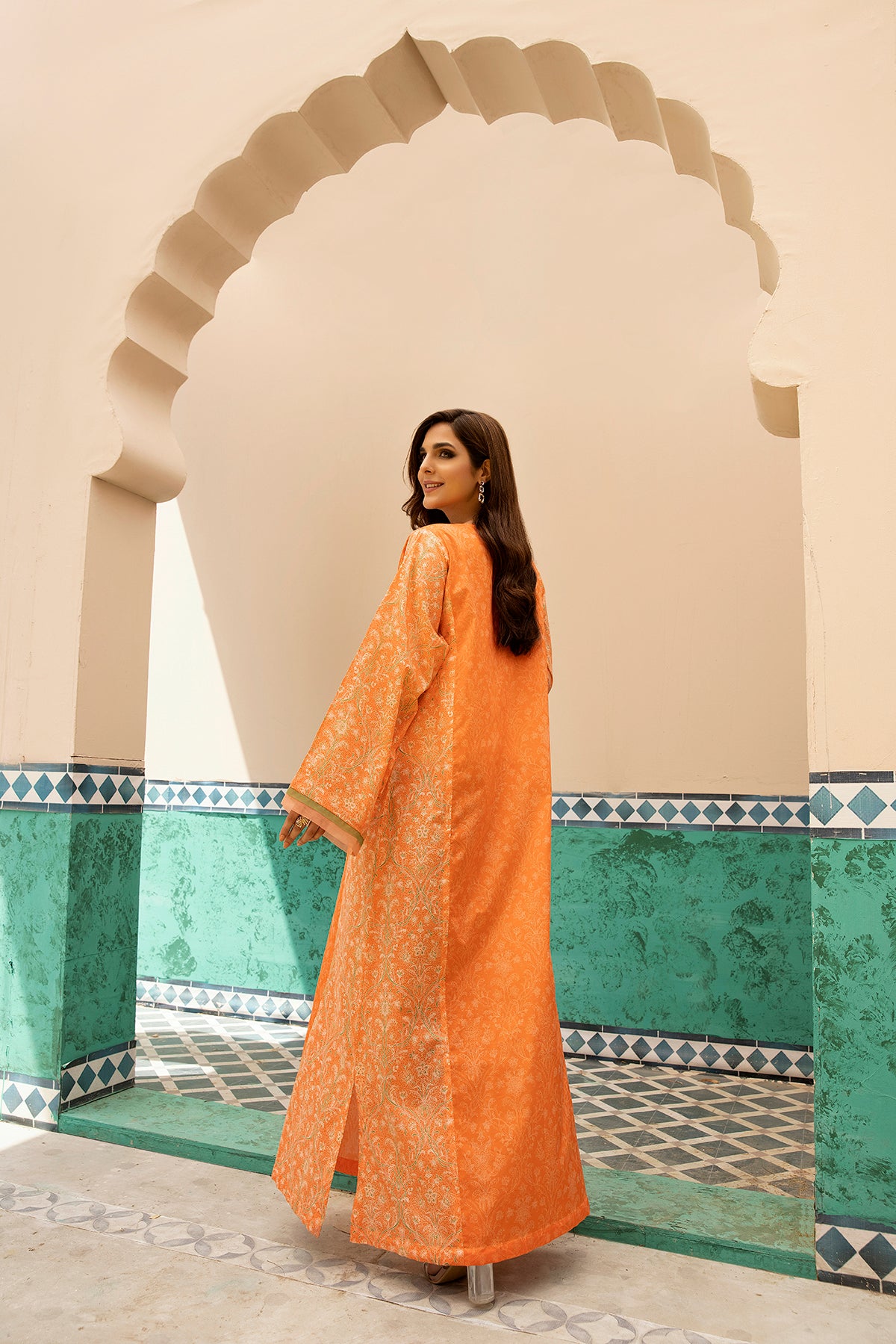 DS22-84-Printed Paneled Fustaan 1PC