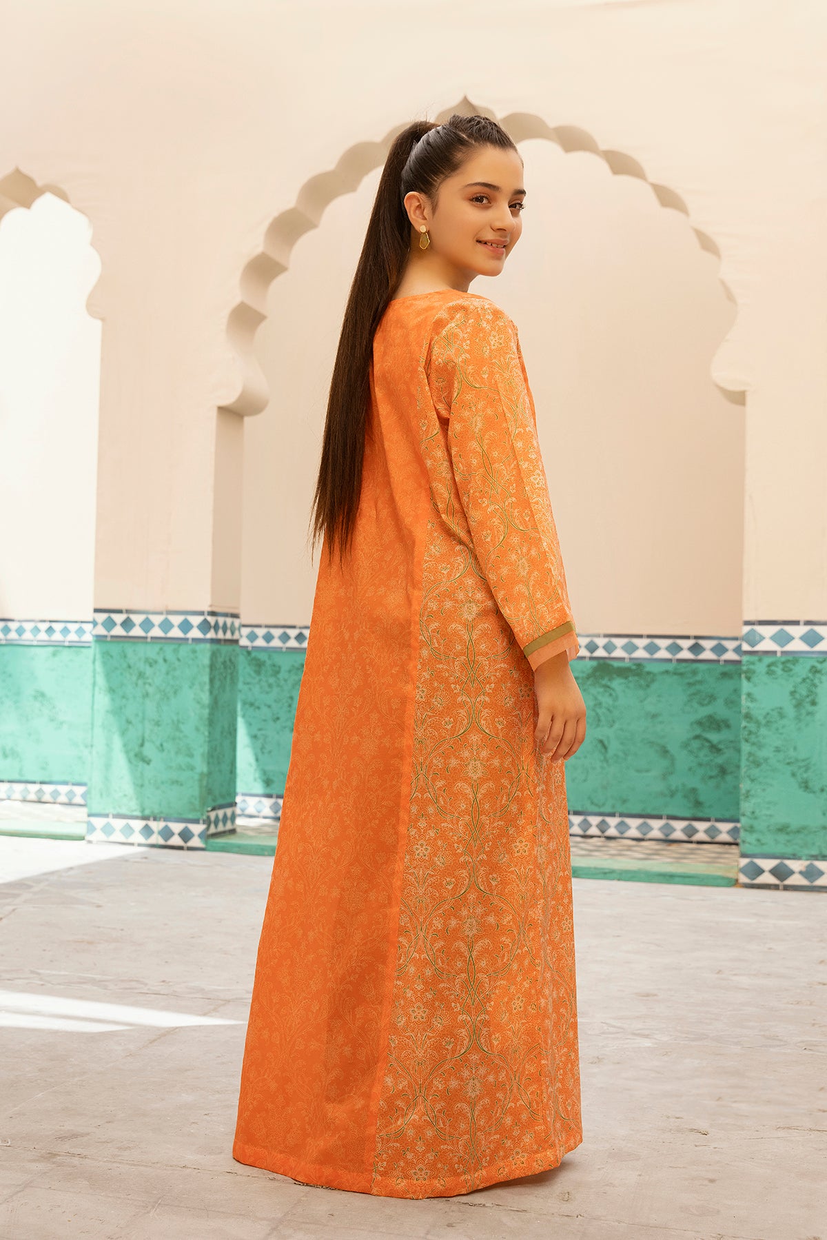 DS22-85- Printed Paneled Fustaan 1PC
