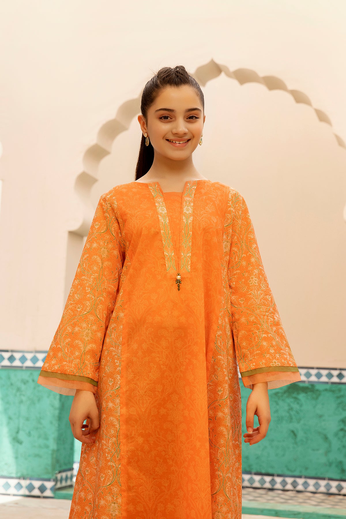 DS22-85- Printed Paneled Fustaan 1PC