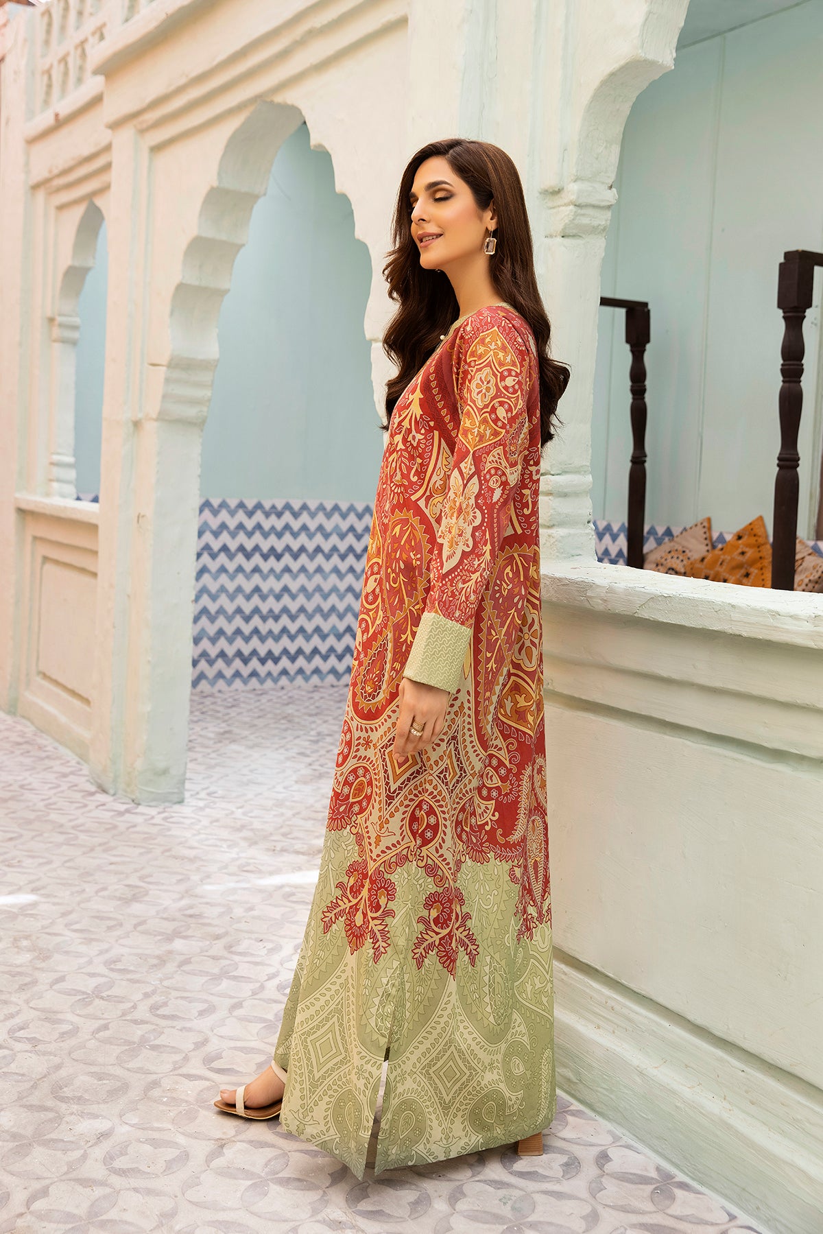 DS22-95- A-Line Printed Fustaan 1PC