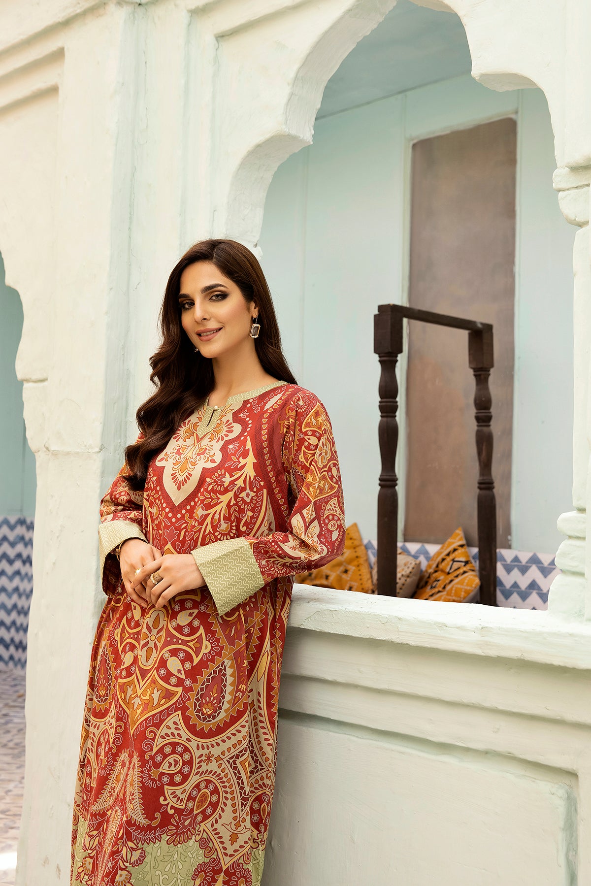 DS22-95- A-Line Printed Fustaan 1PC