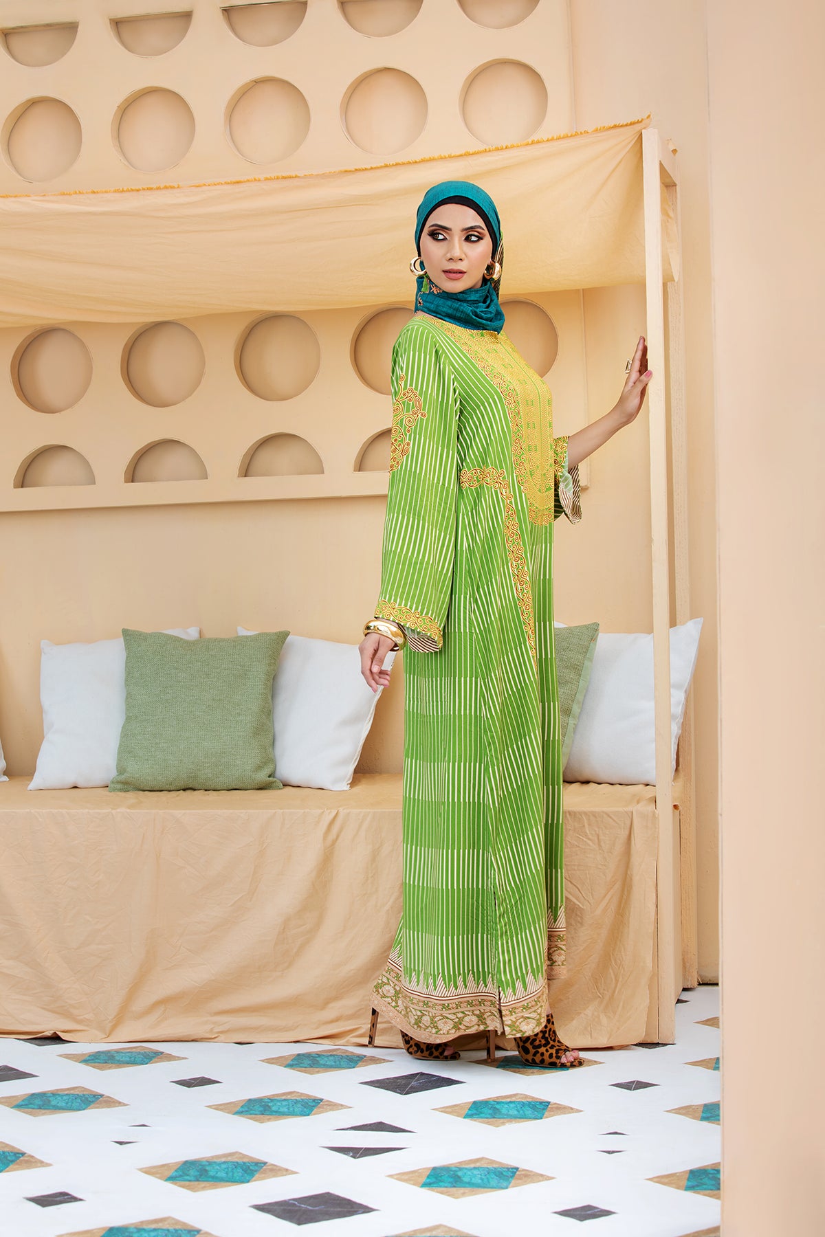 DSW20-01 Printed Stitched Fustaan  1PC