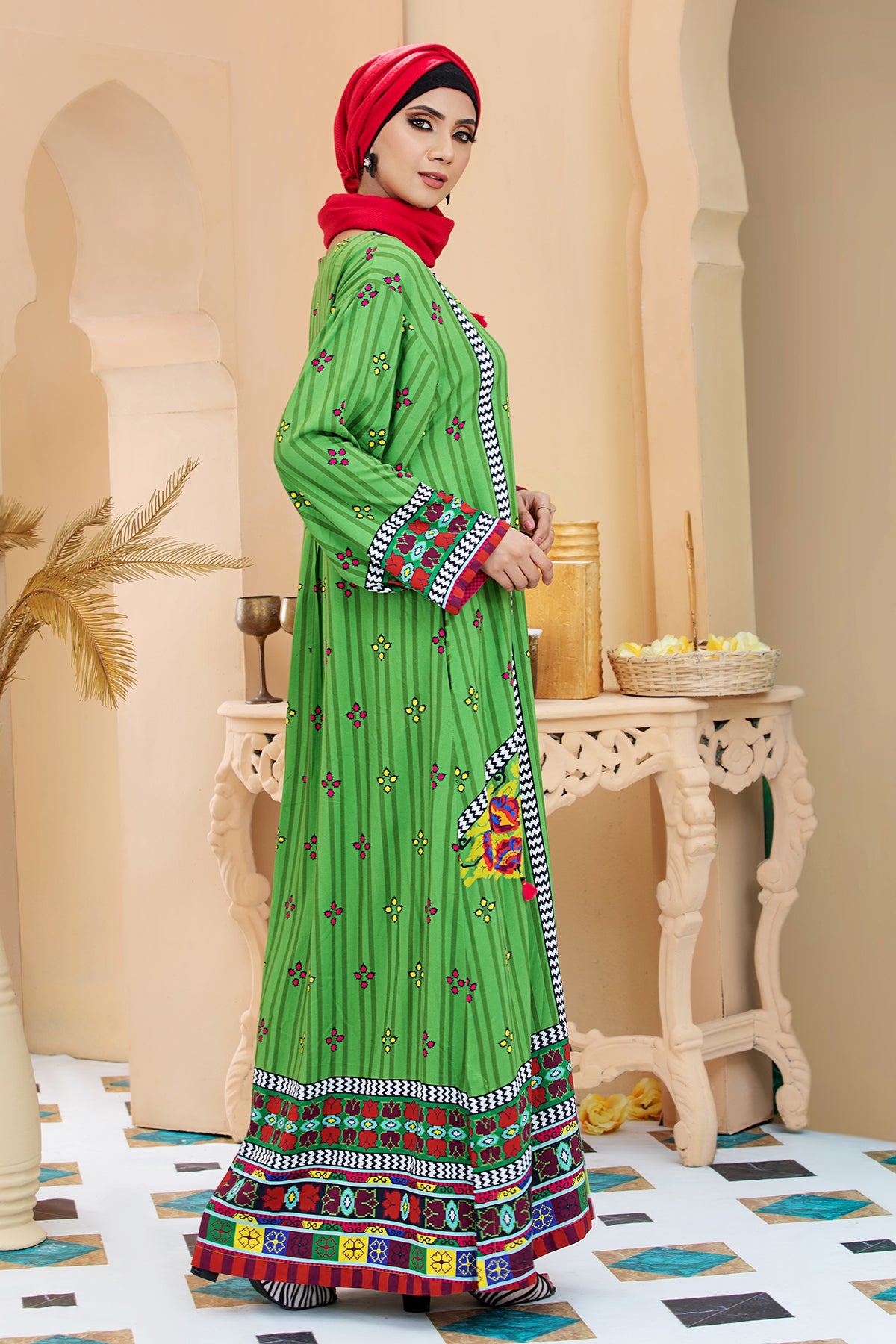 DSW20-10 Printed Stitched Fustaan  1PC
