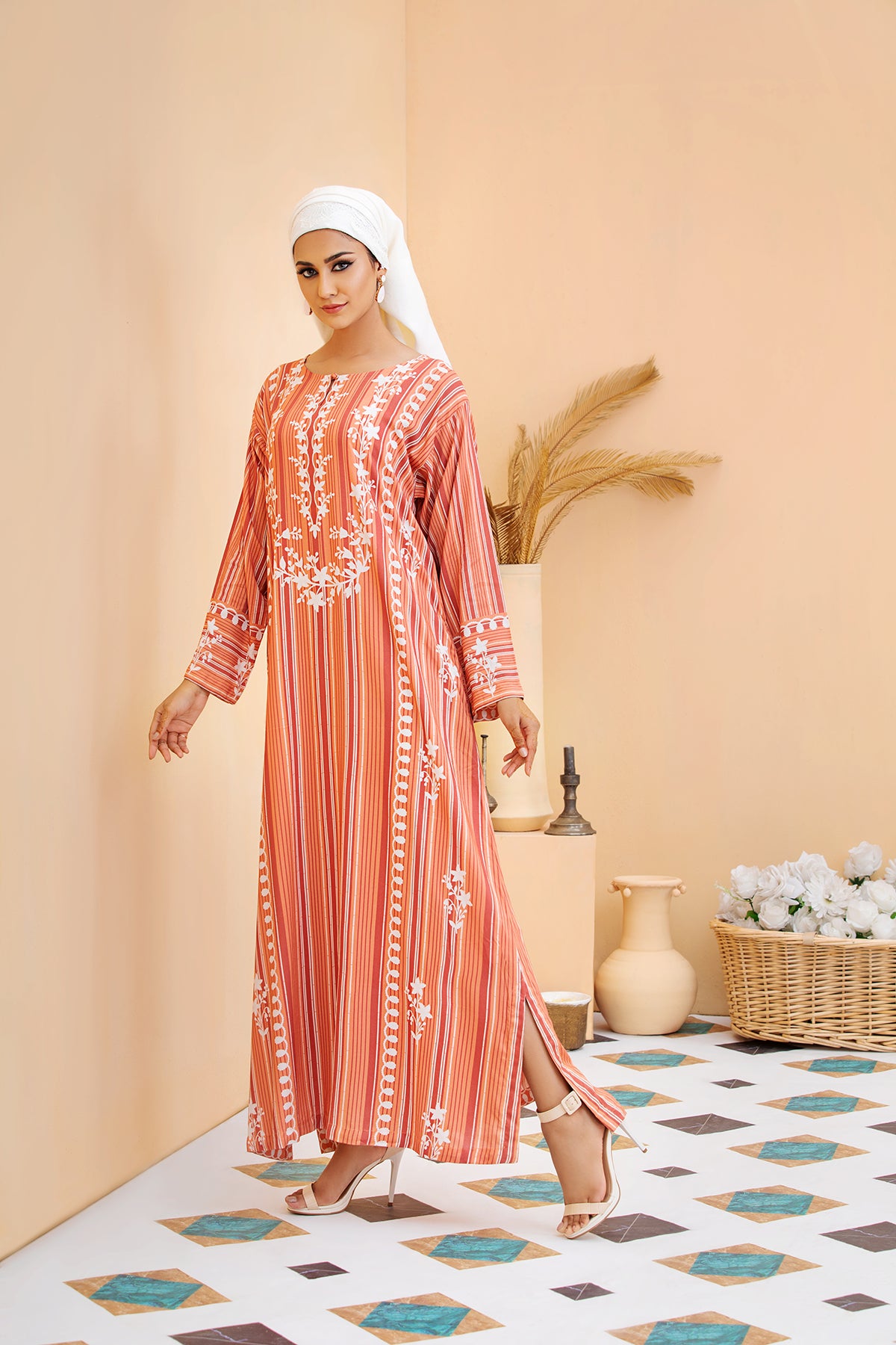 DSW20-11 Printed Stitched Fustaan  1PC