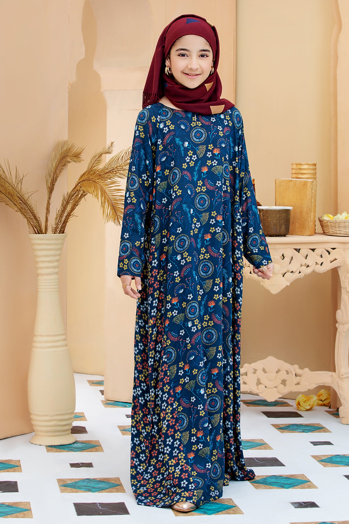 DSW20-15 Printed Stitched Fustaan for Kids  1PC