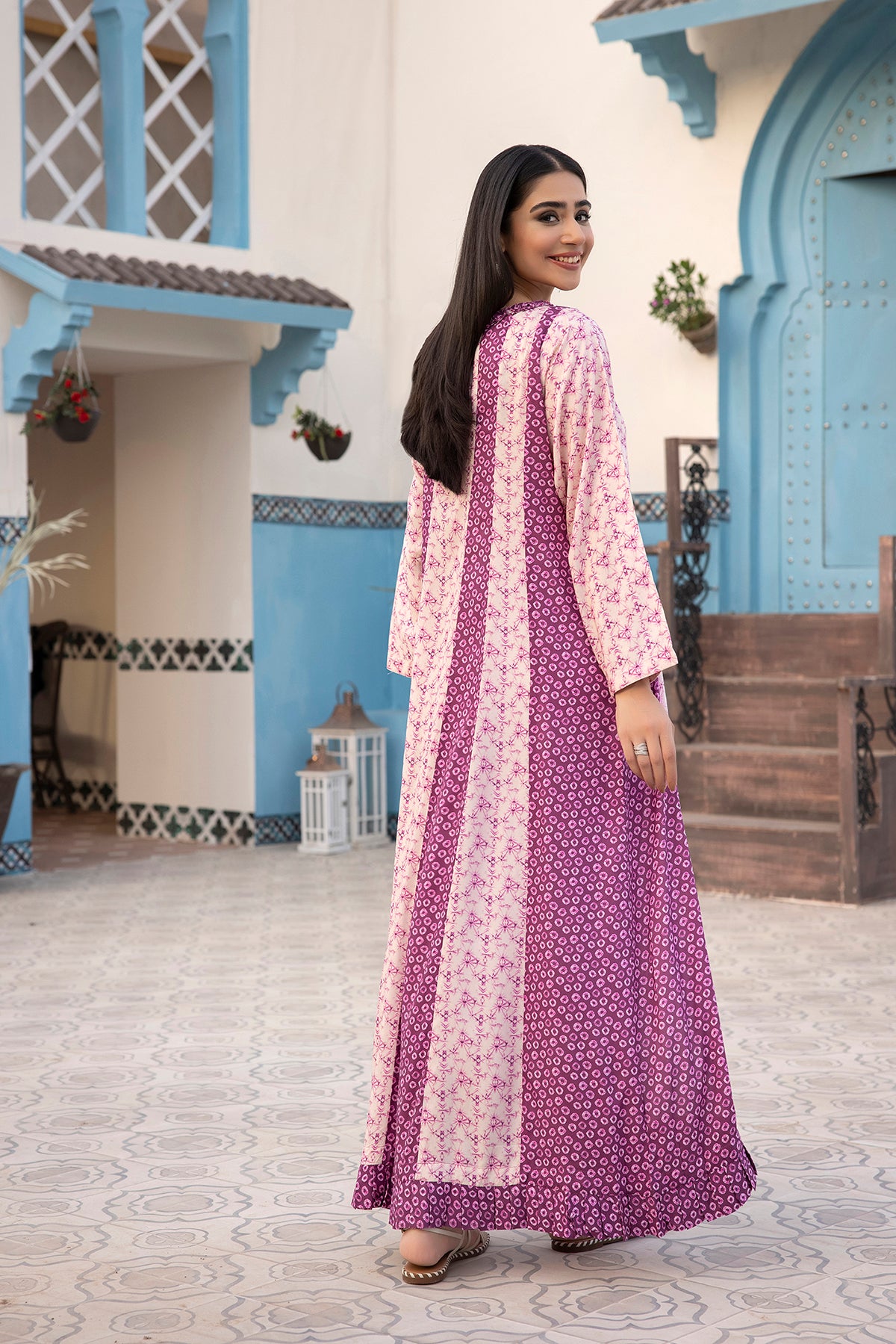 DSW21-38-Mix & Match Panneled Printed Fustaan 1PC